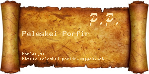 Peleskei Porfir névjegykártya
